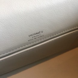 Replica Hermes White Kelly Pochette Palladium Hardware Bag