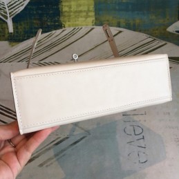 Replica Hermes White Kelly Pochette Palladium Hardware Bag