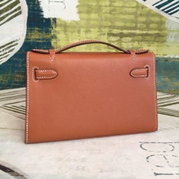 Replica Hermes Brown Kelly Pochette Bag