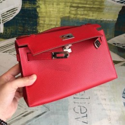 Replica Hermes Red Green Kelly Pochette Bag