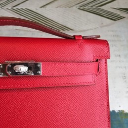 Replica Hermes Red Green Kelly Pochette Bag