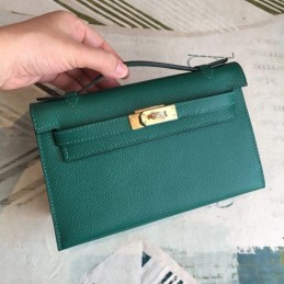 Replica Hermes Teal Yellow Kelly Pochette Bag