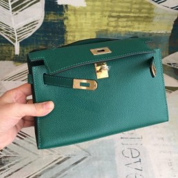Replica Hermes Teal Yellow Kelly Pochette Bag