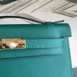 Replica Hermes Teal Yellow Kelly Pochette Bag
