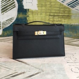Replica Hermes Black Kelly Pochette Bag