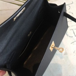 Replica Hermes Black Kelly Pochette Bag