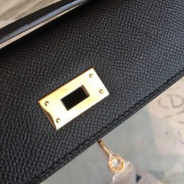 Replica Hermes Black Kelly Pochette Bag