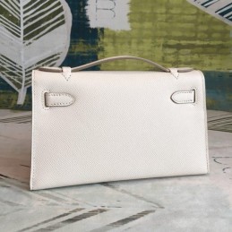 Replica Hermes Green Kelly Pochette Smooth Leather Bag