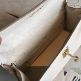 Replica Hermes Green Kelly Pochette Smooth Leather Bag