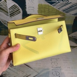 Replica Hermes Yellow Kelly Pochette Bag
