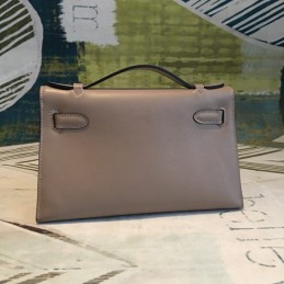 Replica Hermes Tan Kelly Pochette Smooth Leather Bag