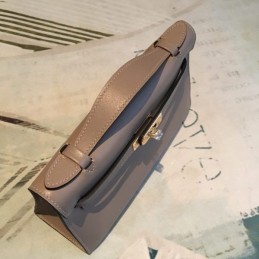Replica Hermes Tan Kelly Pochette Smooth Leather Bag