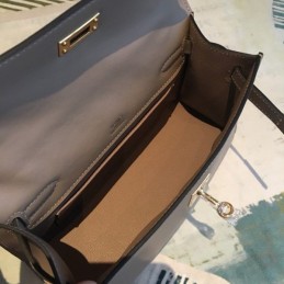 Replica Hermes Tan Kelly Pochette Smooth Leather Bag