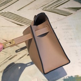 Replica Hermes Tan Kelly Pochette Smooth Leather Bag