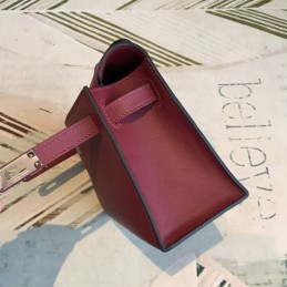 Replica Hermes Burgundy Kelly Pochette Smooth Leather Bag