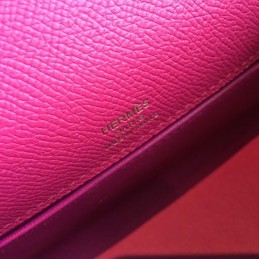 Replica Hermes Pink Kelly Pochette Smooth Leather Bag