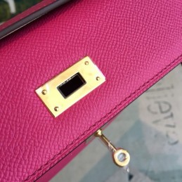 Replica Hermes Pink Kelly Pochette Smooth Leather Bag