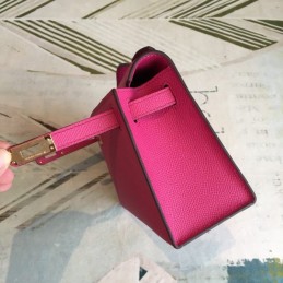 Replica Hermes Pink Kelly Pochette Smooth Leather Bag