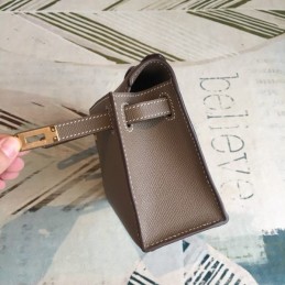 Replica Hermes Tan Kelly Pochette Textured Leather Bag