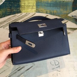 Replica Hermes Navy Blue Kelly Pochette Bag