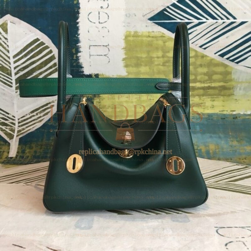 Replica Hermes Green Lindy 26 Gold Hardware Bag