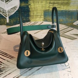 Replica Hermes Green Lindy 26 Gold Hardware Bag