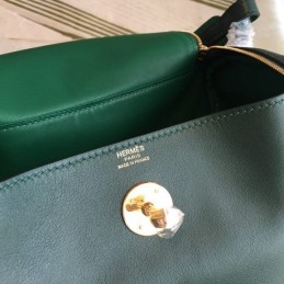 Replica Hermes Green Lindy 26 Gold Hardware Bag