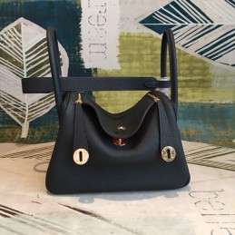 Replica Hermes Black Lindy 26 Smooth Leather Bag