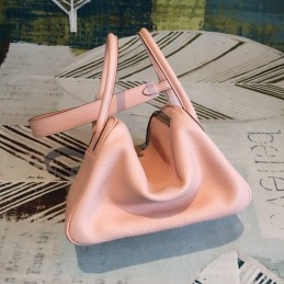 Replica Hermes Blush Pink Lindy 26 Textured Leather Bag
