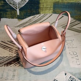 Replica Hermes Blush Pink Lindy 26 Textured Leather Bag