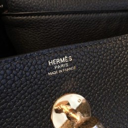 Replica Hermes Black Lindy 30 Gold Hardware Bag