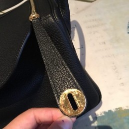 Replica Hermes Black Lindy 30 Gold Hardware Bag