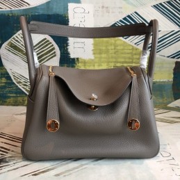 Replica Hermes Tan Lindy 30 Textured Leather Bag