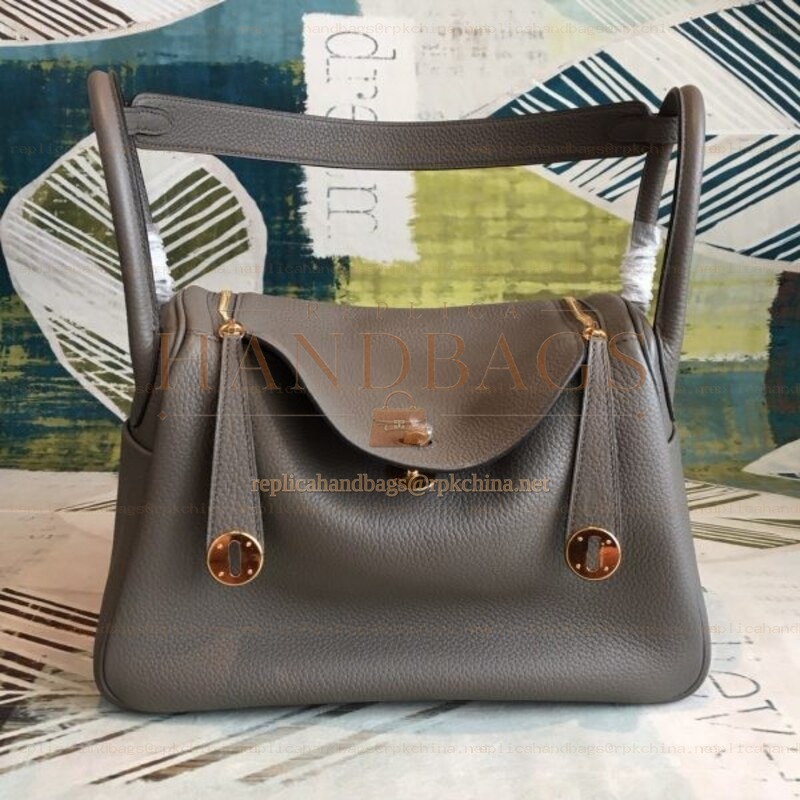 Replica Hermes Tan Lindy 30 Textured Leather Bag