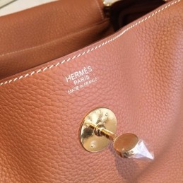 Replica Hermes Brown Lindy 30 Bag