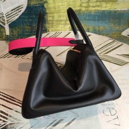 Replica Hermes Black Lindy 30 Textured Leather Bag