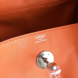Replica Hermes Orange Lindy 30 Palladium Hardware Bag