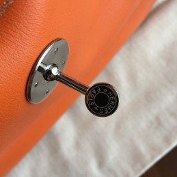 Replica Hermes Orange Lindy 30 Palladium Hardware Bag