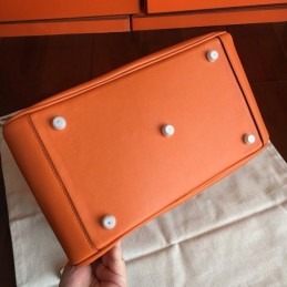 Replica Hermes Orange Lindy 30 Palladium Hardware Bag
