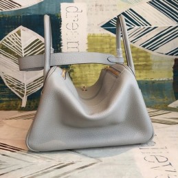 Replica Hermes Light Gray Lindy 30 Smooth Leather Bag