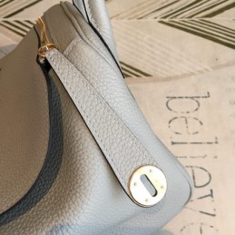 Replica Hermes Light Gray Lindy 30 Smooth Leather Bag
