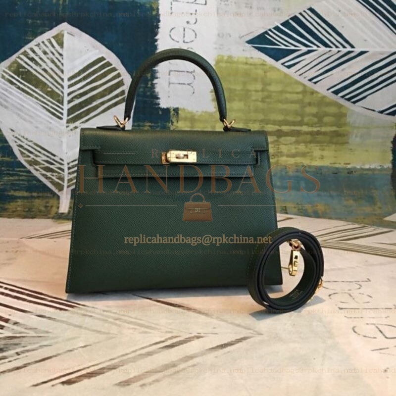 Replica Hermes Dark Green Kelly 25 Bag
