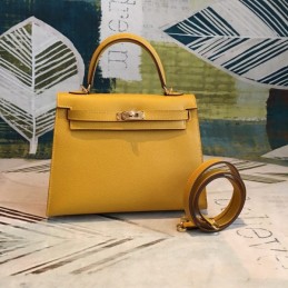 Replica Hermes Yellow Kelly 25 Smooth Leather Bag