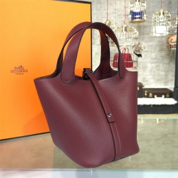Replica Hermes Burgundy Picotin Lock 13 Bag