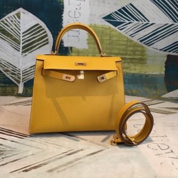 Replica Hermes Yellow Kelly 25 Smooth Leather Bag