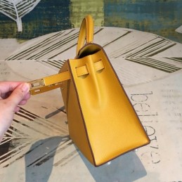 Replica Hermes Yellow Kelly 25 Smooth Leather Bag