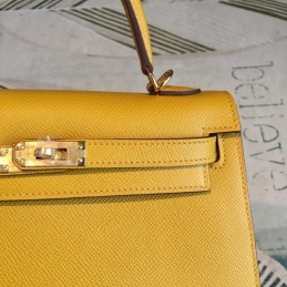 Replica Hermes Yellow Kelly 25 Smooth Leather Bag