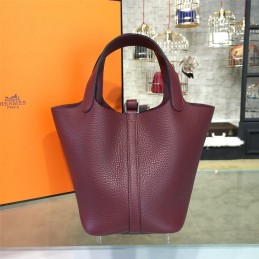 Replica Hermes Burgundy Picotin Lock 13 Bag