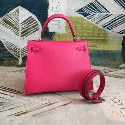 Replica Hermes Fuchsia Kelly 25 Smooth Leather Bag