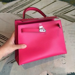 Replica Hermes Fuchsia Kelly 25 Smooth Leather Bag